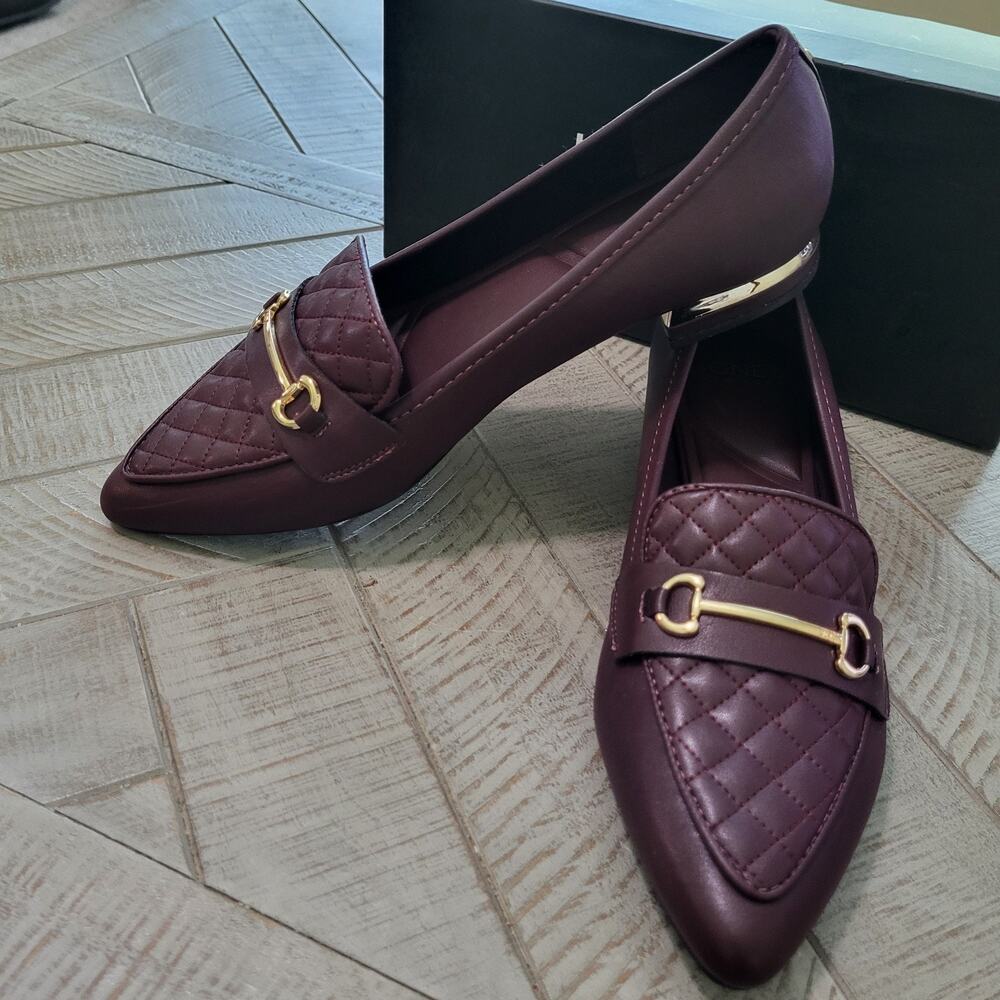 Jones New York Women's 9.5 M Quadia Pointed Toe Quilted Loafers Burgundy NEW - Picture 2 of 9
